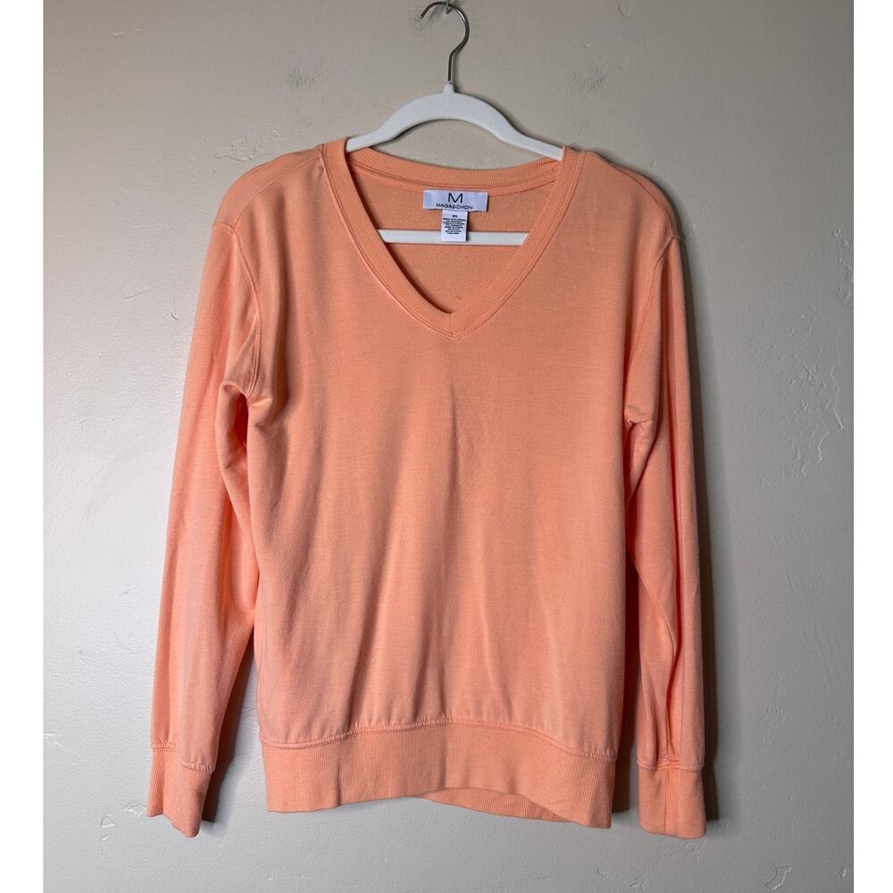 Boutique V-neck Pullover Top Orange Sherbert Buttery Soft Material